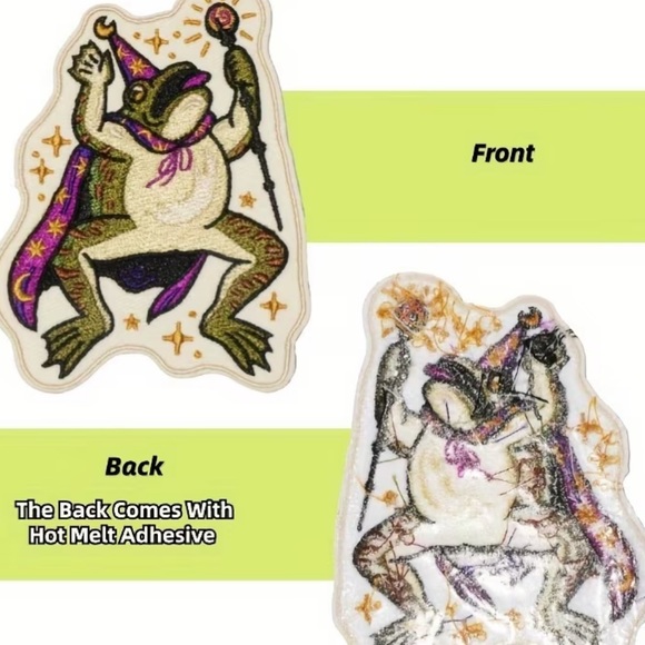 Embroidered Toad Wizard Patch - Picture 2 of 5
